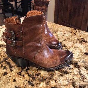 Lucchese dark  brown booties